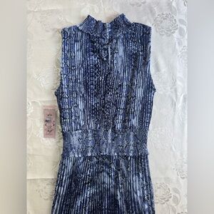 NWT Nanette Lepore Blue Patterned Sleeveless Dress Size 4